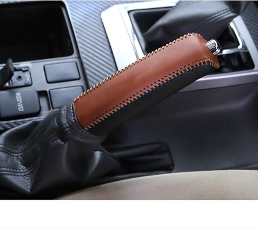 Amazon Lexleys トヨタ ランドクルーザープラド 150系 後期用 本革 サイドブレーキカバー 本皮 レザーカバー キーケース キーカバー サイドブレーキ 内装カスタムパーツ ブラウン ブラック シフトノブ 車 バイク