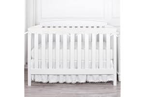 GVVPCC Crib Rail Cover for Teething, Breathable Crib Rail Cover, Edge Protection Strips for Full-Size Cribs (White-lxm)