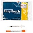 Easy Touch U-100 Insulin Syringe with Needle, 31G 0.5cc 5/16-Inch (8mm), Box of 100
