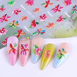 Flower Nail Art Stickers 5D Embossed Flowers Nail