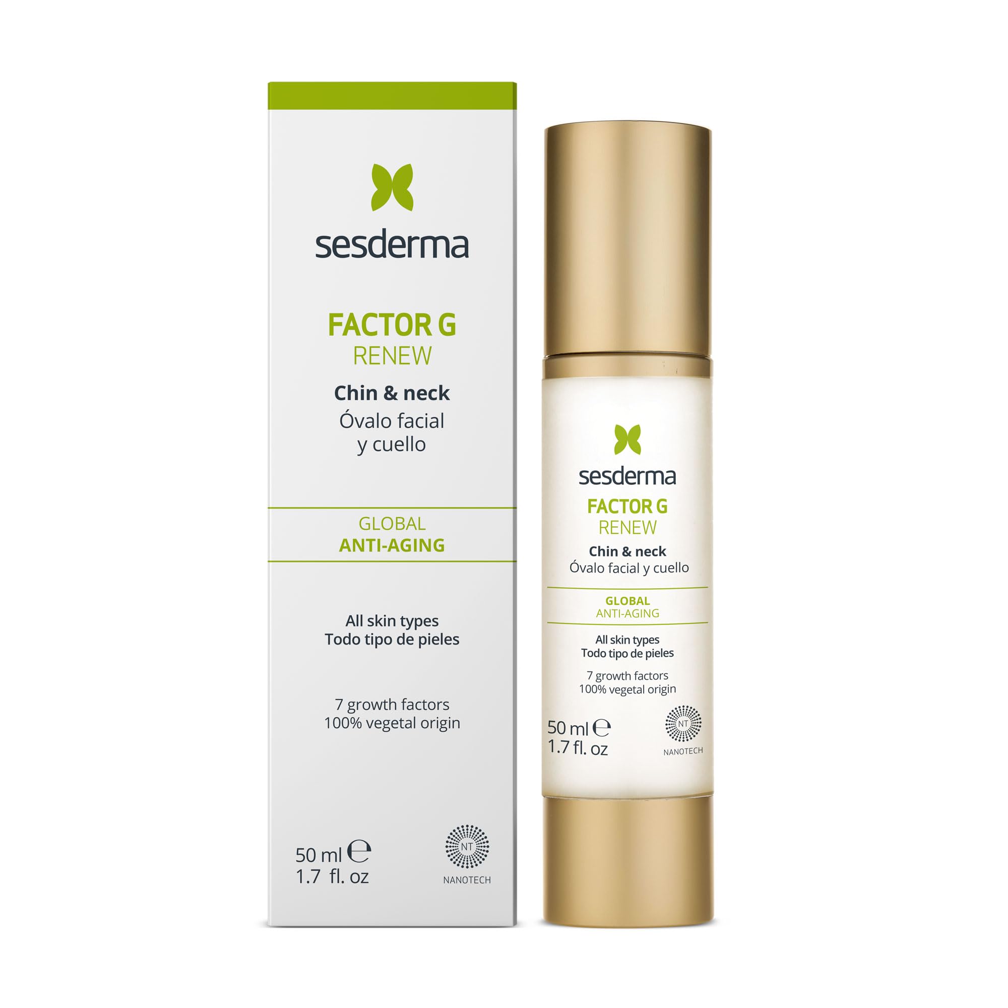 Sesderma Factor G Renew Chin & Neck – Defines Contour, Firms & Hydrates – Anti-Wrinkle – 30 ml