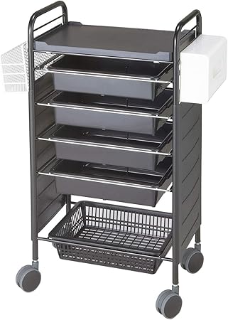 Amazon カラーアプリワゴン サイドカバー収納 Sn Ap008 シュウノウタイプ ブラック カート 回診車 ワゴン 回診車 回診車 西村製作所 回診車 ワゴン