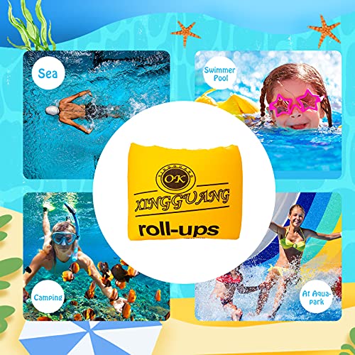 8 Pieces Arm Floaty Kids Adult PVC Inflatable Swim Floats Arm Bands