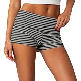 ONLYSTORY Womens Fold Over Shorts Y2K Micro Mini Lounge Pjs Shorts | Women's Sexy Low Rise Cheeky Booty Shorts,Casual Yoga Workout Sleepwear Pajamas Bottoms,Elastic Waist,Teen Girl