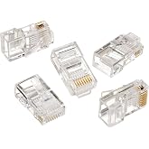 Ideal Electrical 85-346 8P8C Modular Plugs Connector, RJ-45 Connector for CAT5e, Twisted Pair 100 MHz Cables, 25 Connectors