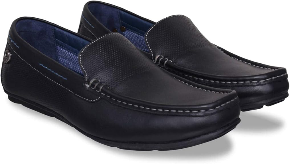 Buy ID Men's Genuine Leather Loafers (Black) at Amazon.in