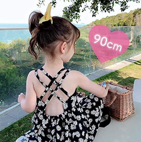 Amazon Co Jp 90 ワンピース 花柄 ベビー 女の子 ブラック ホビー