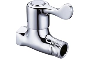 Weirun Shower Head Shut Off Valve,Flow Water Shower Head with Valve,Bathroom Hose Shut Off Valves Water Pressure Regulator, Polished Chrome