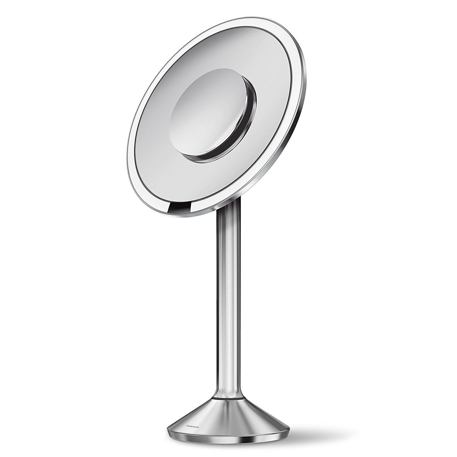 simplehuman Sensor Lighted Makeup Vanity Mirror Pro 8" Round, 5X + 10x Dual Magnification