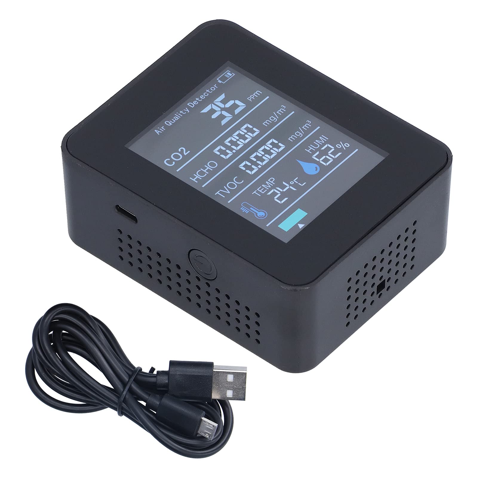 Mold Test Kit for Home, Temperature and Humidity Mold Detector, Air Quality Monitor Real Time Wide Range Of Applications, Formaldehyde Detector for Bedroom for Home(black)