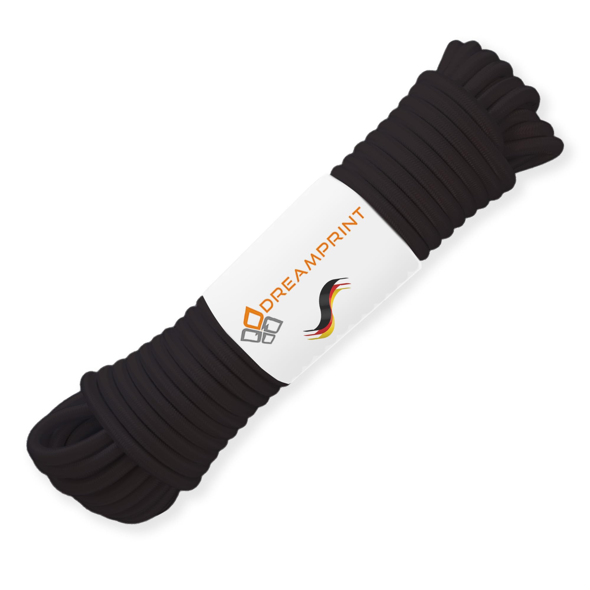 Expander Rope 20 m Black 8 mm Elastic Rope Elastic Cord tensioning Rope Tarpaulin Rope Elastic Rope Tension and Fasten