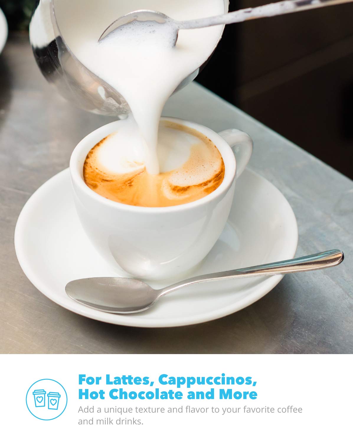 Zeppoli Milk Frother and Warmer Automatic Milk Heater, Electric Milk