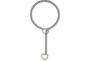 ADEMISHIA Women's Slip Necklace With Heart O-ring, Handmade Punk Rock Cuban Chain Lariat Y-Necklace, Adjustable Long Chain Collar Jewelry