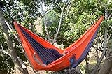 Hiking Hammock chair Double Parachute Camping Hammock chair 275x140 cm Anwing Includes Stretch Resistant Tree Strap Suspension System let it Perfect for Backpacking Travel Camping Hiking(GEOR 2714HS)