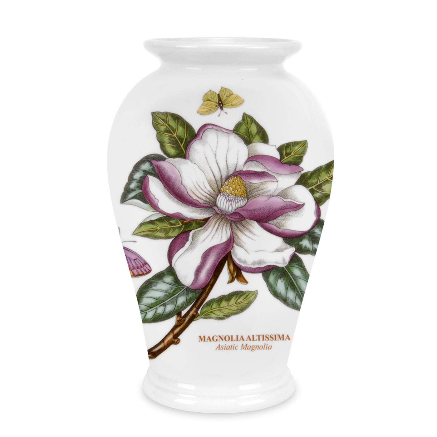 Portmeirion Home & Gifts BGHA58050 8" Canton Vase Magnolia, Ceramic, Moonstone, Rose Quartz, Aquamarine, Amethyst