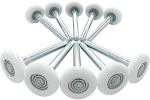10Pack Quiet Garage Door Roller,Reinforced Dual Cage,White 2” 13 Ball Bearing 4” Stem,Reuse More Than 100,000 Cycles