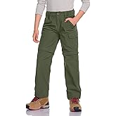 CQR Kids Youth Hiking Cargo Pants, UPF 50+ Quick Dry Convertible Zip Off Pants, Outdoor Camping Pants