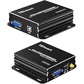 TESmart 1080P 60Hz Long Range 984ft USB VGA KVM Extender Over Cat5e Cat6 Ethernet Cable (up to 984ft/300m, Transmitter+Receiver)