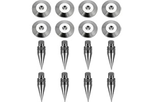 MECCANIXITY 8 Pcs Black Speaker Spike Kit Shockproof Adjustable Copper Speaker Spike Isolation with Speaker Spikes Pads Mat f