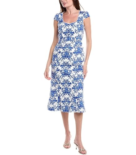 Anne Klein Sleeveless Shift with Ruffle Collar Cape Blue at Amazon Women's Clothing store