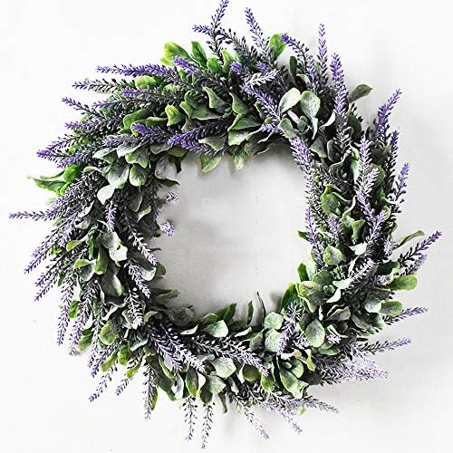TRvancat Aritificial Lavender Wreath 40cm for Home Decor (lavender wreath)