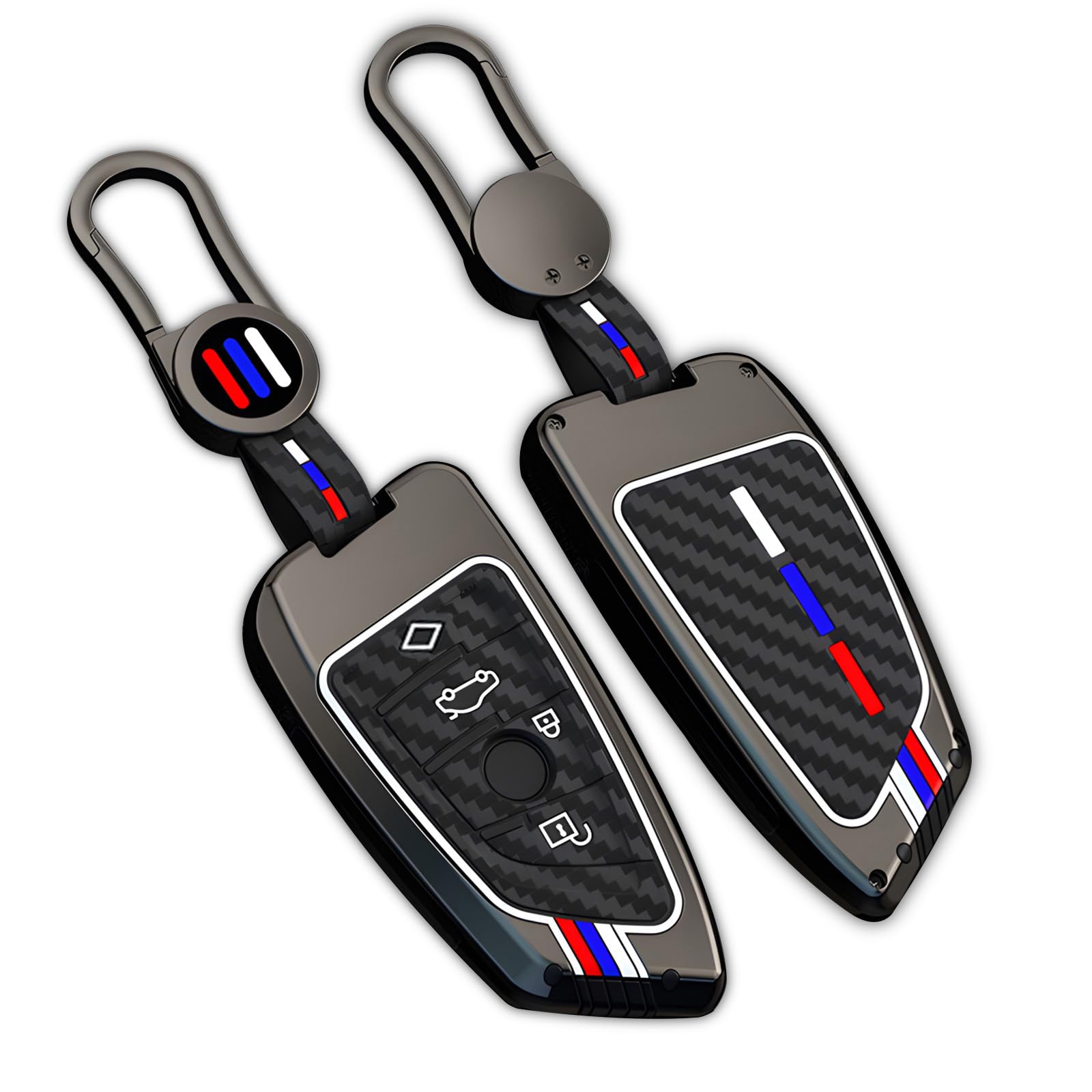 Photo 1 of 0BT59 for BMW Key Fob Cover, Metal Case, Compatible with 2012-2023 5/6/7 Series, X1/X2/X3/X5/X6/X7, Keychain Accessories