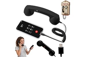 Retro Phone Handset Home Decor Aesthetic for iPhone Landline Rotary Phone for Home Pop Corded Telephone Handset for Cell Phon