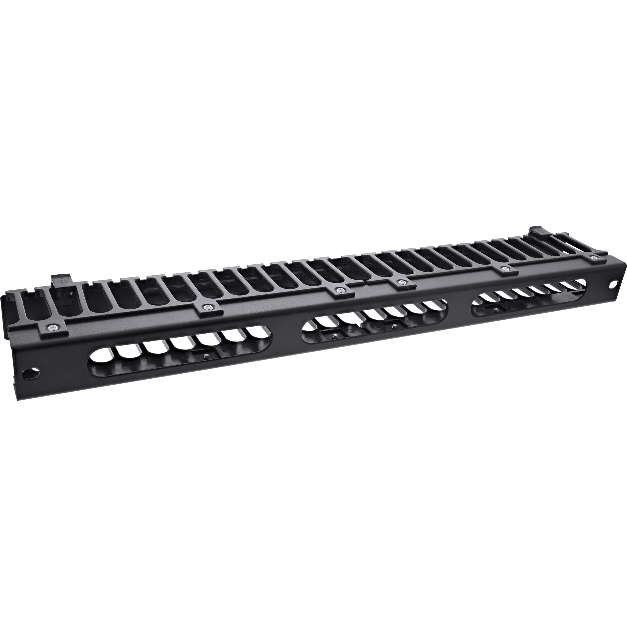InLine® 19 inch Cable Manoeuvring Panel for Computer Cable Management, 1HE, RAL 9005, Black
