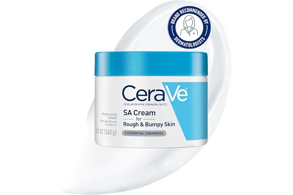 CeraVe Salicylic Acid Cream, Renewing SA Body Cream for Very Dry, Rough & Bumpy Skin, Psoriasis, Keratosis Pilaris, Itching &