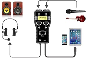 Lightning Microphone Preamp Compatible with iPhone 11 X 8 7 6 Vlog, Saramonic 2-Channel Lightning Mic XLR & 6.3mm Guitar Interface for iPad iPod, iOS Smartphone Tablet YouTube Video