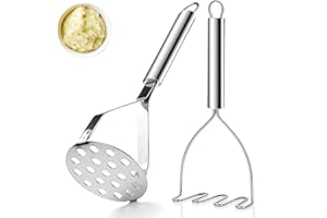 ReaNea Potato Masher Stainless Steel 2pcs, Durable Mashed Masher Kitchen Tool, Mash Kitchen Utensils Gadgets Easy to Clean