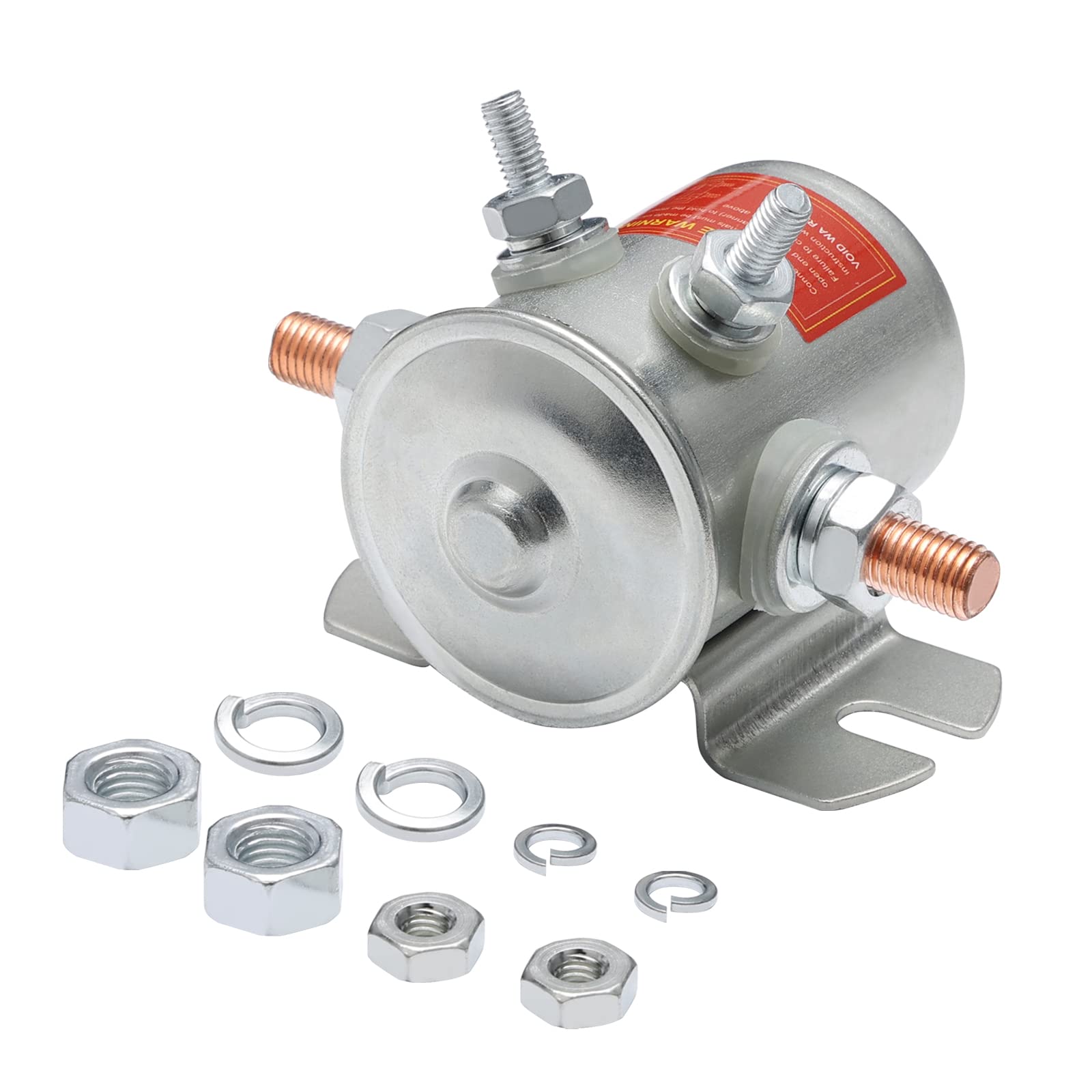Photo 1 of APIELE 12V DC 125A Continuous Solenoid Relay Zinc-Plating Max 300A in Rush Starter Solenoid 4 Terminals SPST 1NO E-Z-GO for Heavy Duty Golf Carts, Winch, Marine (12V)