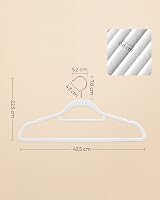 SONGMICS Velvet Hangers Set of 30 Non-Slip with Tie Bar 360° Hook White Rose view 7