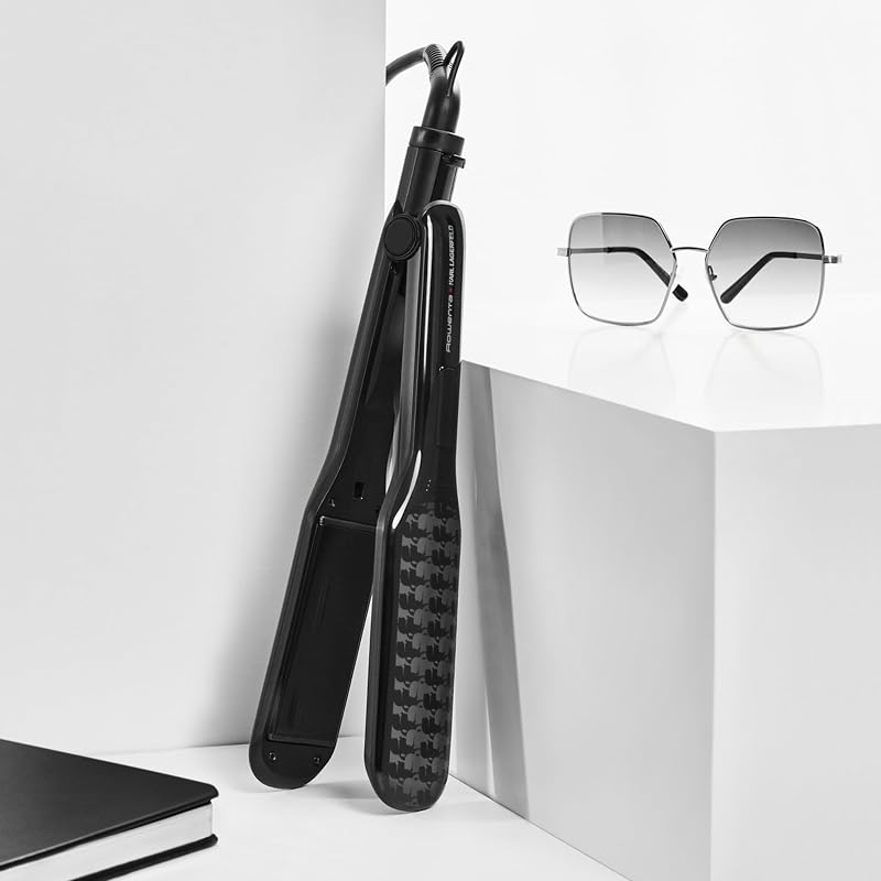 x KARL LAGERFELD SF411L Extra Liss Piastra per Capelli, Superficie Larga, 6 Temperature, Riscaldamento Rapido, Rivestimento in Cheratina, Nero
