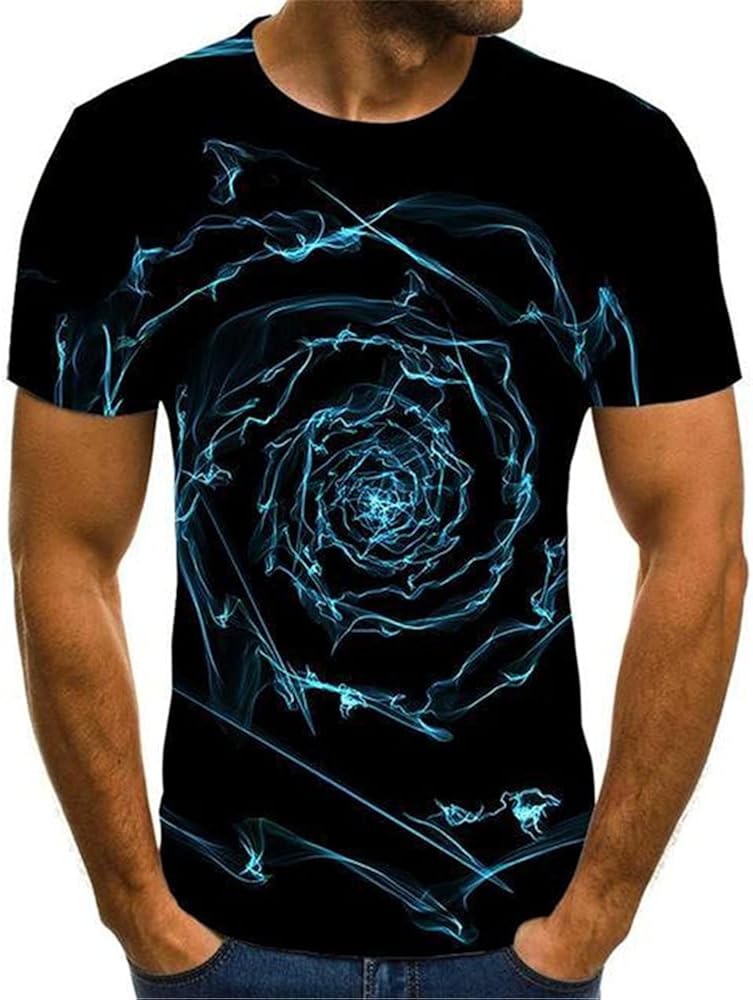 Amazon.com: Men's 3D T-Shirt,T -Shirt Men 'S Casual Tops 3D Men 'S T -Shirt Summer O -Neck S 