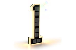 ISUNMEA 9 Inch Solar Lighted House Numbers for Outside, Light Up Waterproof LED Address Numbers Signs for Houses, Large Personalized Illuminated Exterior Modern House Numbers Light (1-Black, 9IN)