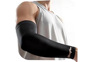 Copper-Infused Arm Compression Sleeves for Men & Women [Stronger Support & Perfect Fit] Ultra Breathable Full Arm Brace for F