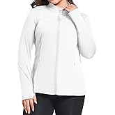 FOREYOND Plus Size Jackets for Women Athletic Workout Running Jacket Full Zip up Lightweight Yoga Tops with Thumb Holes
