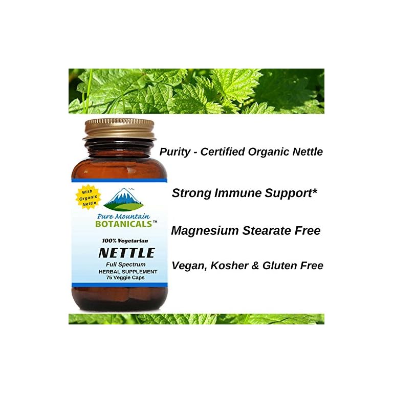 Stinging Nettle Leaf Capsules Kosher Vegan Caps with 500mg Organic