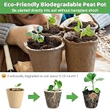 Aileem 40pk Round Fibre Seedling Pots 8cm Biodegradable Plant Starter Tray Kit view 4