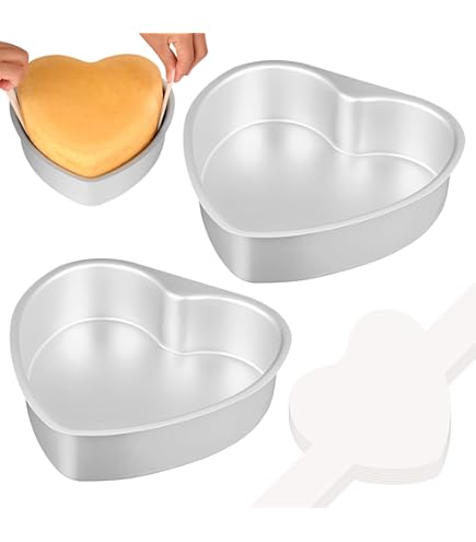 Valentine Aluminum Foil Cake Pan 20 Packs Heart Shaped Cupcake Cup With Lids 100 Ml/ 3.4 Ounces