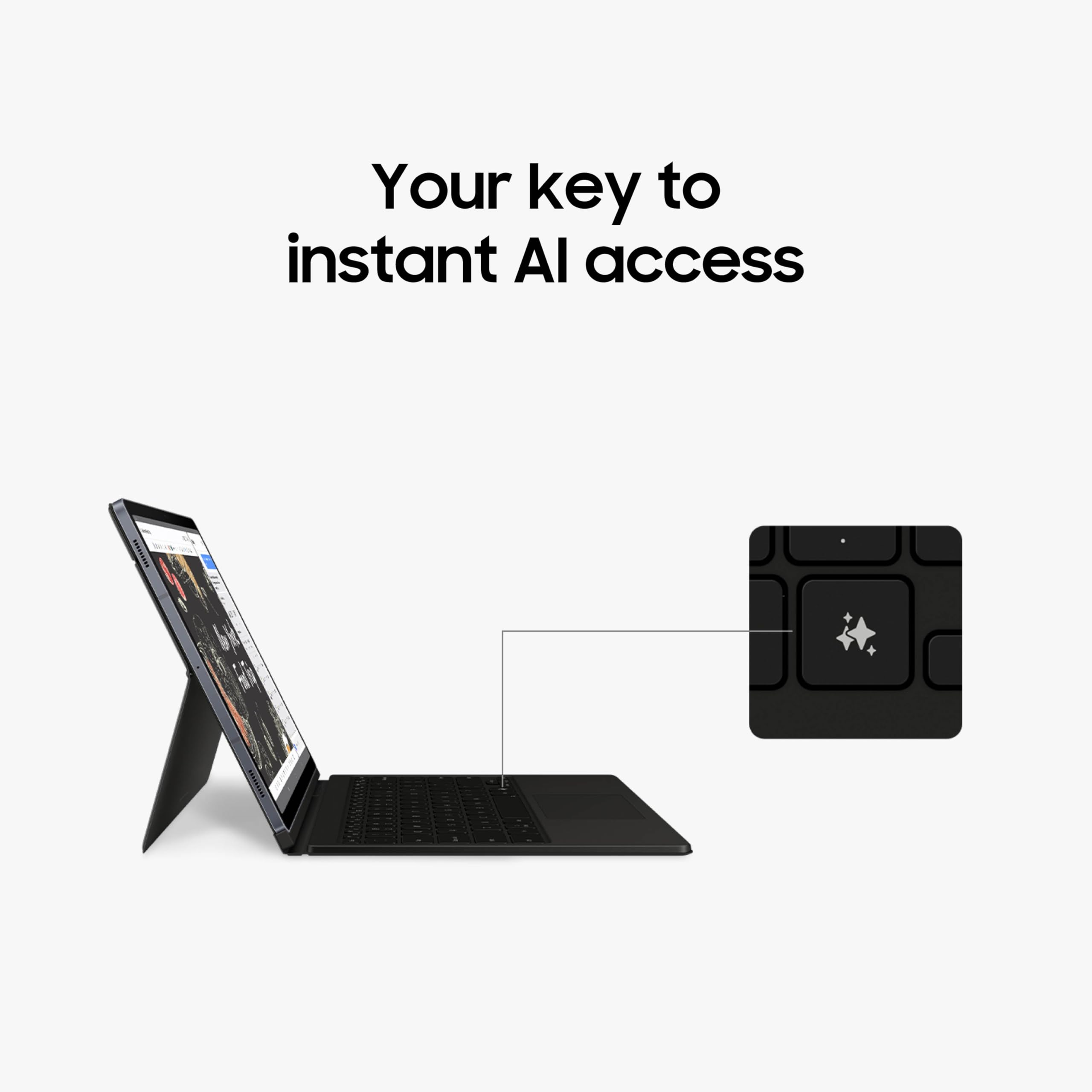 SAMSUNG Galaxy Tab S10+ Book Cover Keyboard AI Key, Detachable Platform, PC-Like Experience, Adjustable Viewing Angles, Wireless Keyboard Sharing, US Version, Black