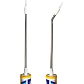 2 Pcs Professional Caulking Gun Nozzle Extensions, Stainless Steel | Straight and Curved Tips, 14.57 in, 2-Piece Set for Sealant Application，DIY pure handmade