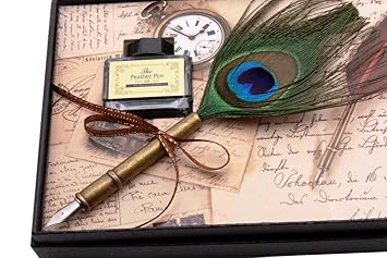 Ledos Magi Legend Retro Style Writing Quill Old Fashion Peacock
