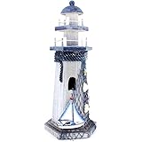 Sail Boat Wooden Lighthouse 10" High Nautical Themed Rooms Lighthouse Home Decor