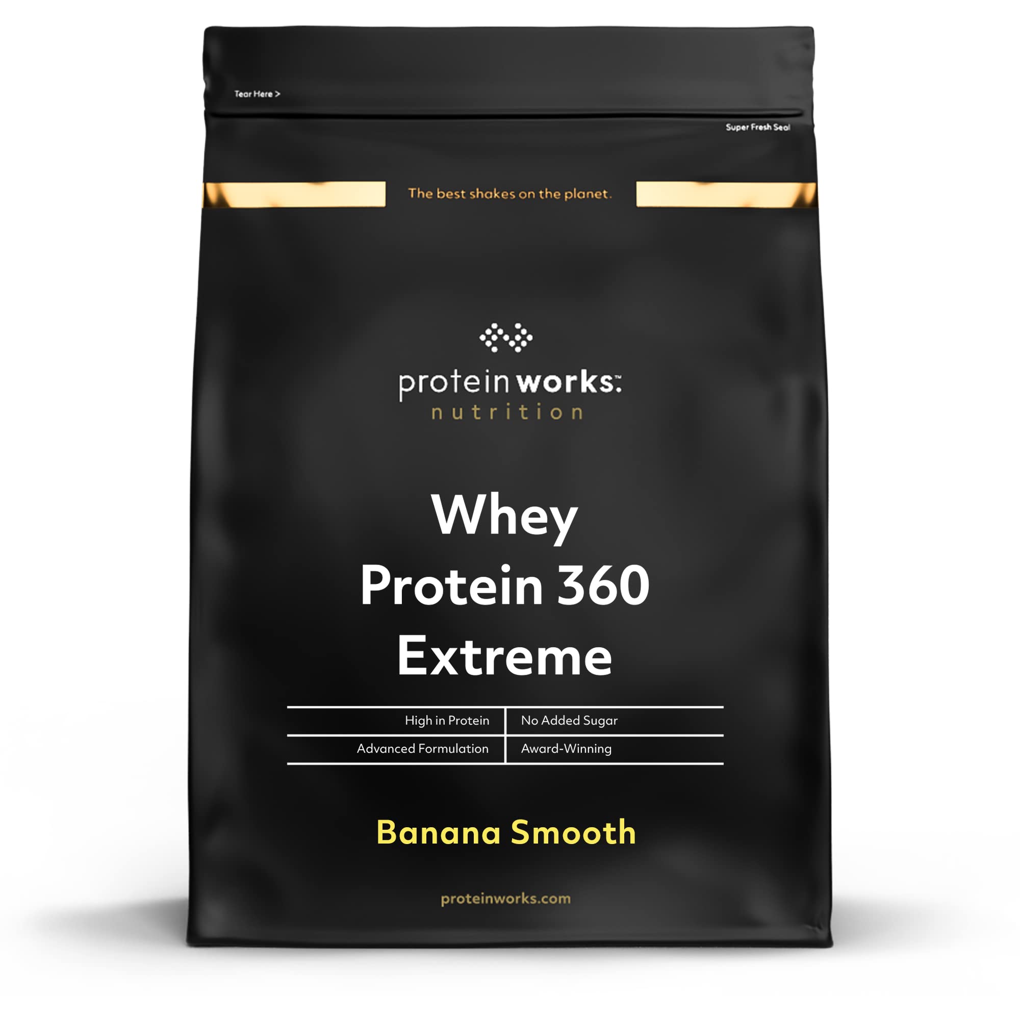 Protein Works - Whey Protein 360 | Premium Whey Protein Powder Blend | No Added Sugar Protein Shake | 80 Servings | Banana Milkshake | 2.4kg