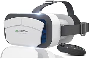 HOVSCN VR Headsets 3D Virtual Reality Glasses for Android/iOS 4.7"-7.2" Inch Smartphones (VR Remote Control)