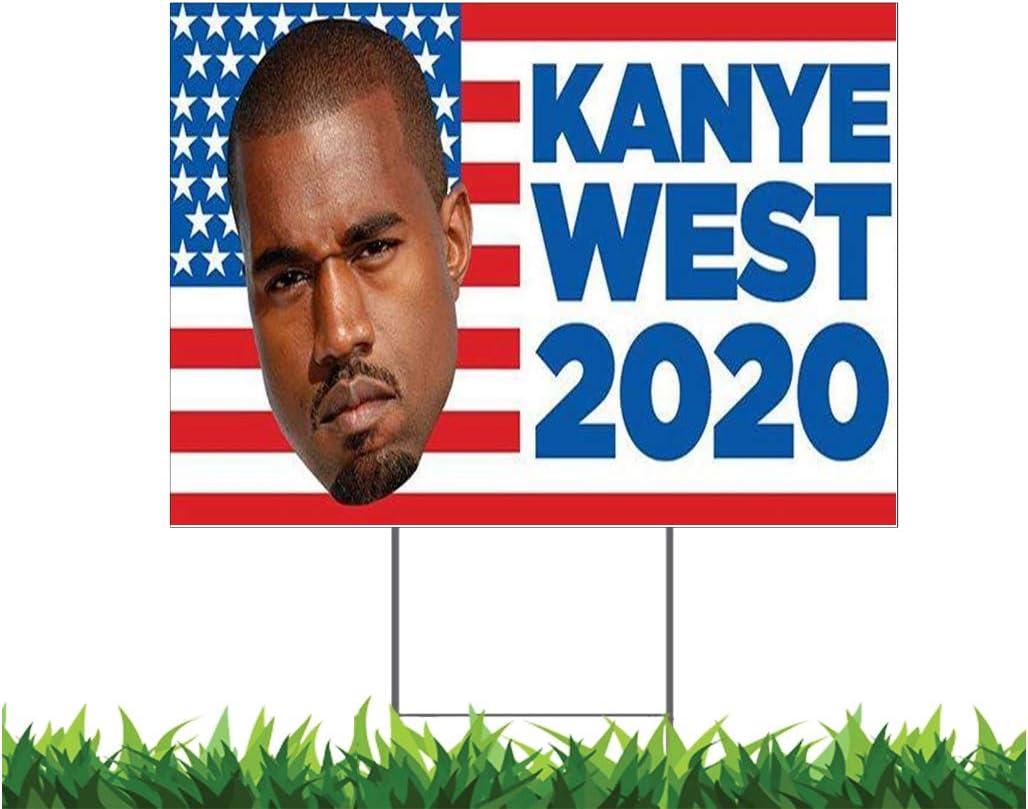 Amazon Com Debbie S Designs 2 Sided Kanye West 2020 President 18x24 Inch Yard Sign Outdoor Weatherproof Corrugated Plastic Metal Stakes Included Home Kitchen