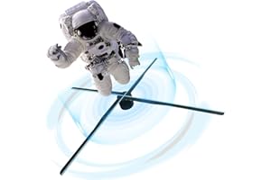 YSTEROKS 80cm (32Inches) 4-Blade Ultra-Large 3D Hologram Fan, HD LED Holographic Spinning Projector Display, Transparent Projection for Events and Shopping Malls