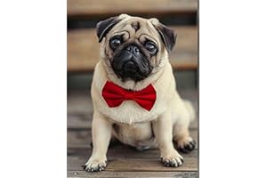 Bow Tie Dog Stitch Diamond Painting - MaiYiYi 5D Full Round Diamond Painting Pug Diamond Painting by Numbers Cute Pug Diamond